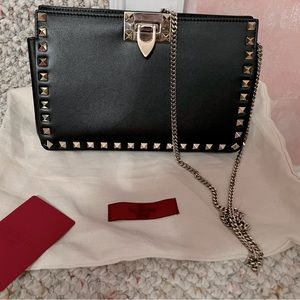Black Valentino Studded Side Bag